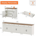 WAMAPT Buffet Cabinet with 6 Doors and 3 Drawers, Large Coffee Bar Table Wood - Image 2
