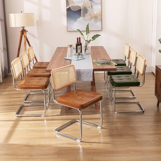 Zesthouse Natural Rattan Dining Chairs Set of 2, Modern Dining Room Chairs - Image 2