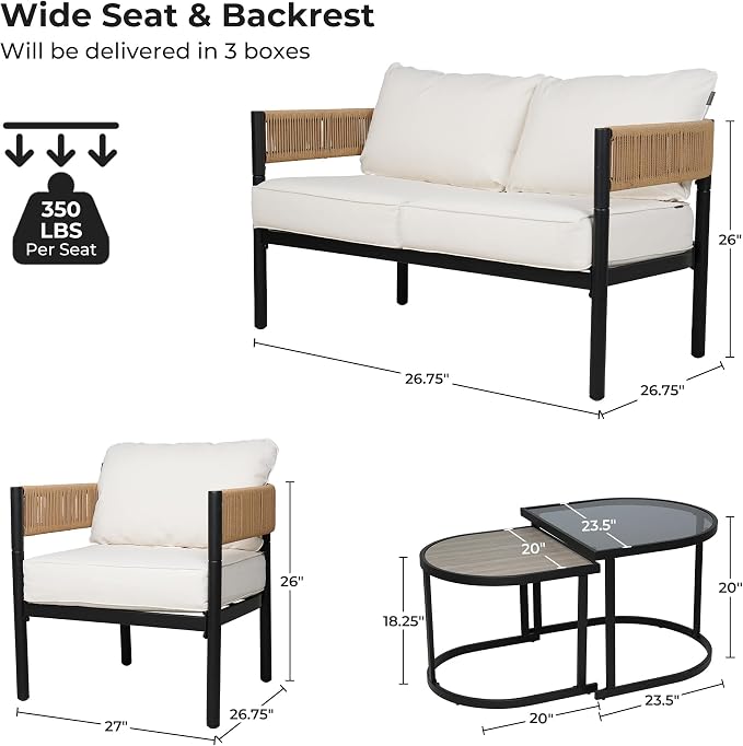 Grand patio 6-Piece Wicker Outdoor Furniture Set - Image 3