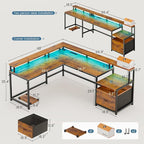 SEDETA 66" L Shaped Desk with Power Outlet, Reversible Home Office Computer - Image 3