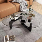Modern Coffee Table for Living Room, 35.8" Minimalist Black Center Table - Image 5