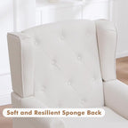 Accent Chair Set of 2, Mid Century Modern Fabric Wingback Chair, Upholstered - Image 6