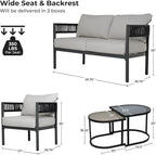 Grand patio 5-Piece Outdoor Furniture Set, 4 Seats Wicker Sofa Conversation Set - Image 3