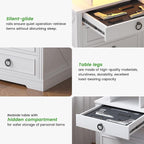 HNEBC Night Stand with Gun Drawers, Farmhouse Nightstand with Charging Station - Image 9