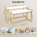 2pcs Gold Retail Display Nesting Tables, Shoes Handbag Metal Display Riser Shelf - Image 2