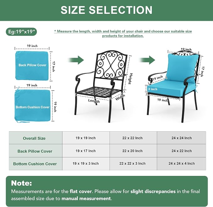 Summsun Outdoor Backrest and Deep Seat Cushion Set, Waterproof Fade Resistant - Image 8