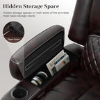 Yolsali Manual Reclining Sectional Sofa Set, 7 Seats Soft Leather Recliner - Image 8
