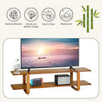 Bamboo TV Stand for TVs up to 65", Media TV Console Table - Image 5