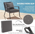 MIULEE Dark Grey Outdoor Seat Cushion 22x24 Inch Waterproof & 3 Year Fade - Image 4