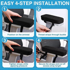 Smiry Ergonomic Office Chair Armrest Pads, Memory Foam Arm Rest Covers - Image 6