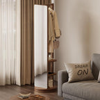 WoodsWhisper Full Length Mirror Coat Rack Solid Wood Floor Mirror 66"x12" Full - Image 5