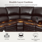 Yolsali Manual Reclining Sectional Sofa Set, 5 Seats 1+1+3 Leather Reclining - Image 5