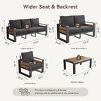 Aoxun Aluminum Patio Furniture Set, 7 Seats Luxury Metal Patio Furniture - Image 2