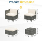 Wisteria Lane 5 Piece Outdoor Patio Furniture Set, All Weather Wicker Rattan - Image 8