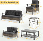 Outdoor Patio Furniture Set, 6 Pieces Outdoor Conversation Sets - Image 2
