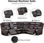 EBELLO Faux Leather Reclining Sectional Sofa Set - Image 5