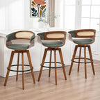 Set of 3 Rattan Swivel Bar Stools by KUNZENTLIVING