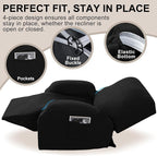 Oversized Recliner Chair Covers, 4-Piece Stretch Geometric Strokes Jacquard - Image 4