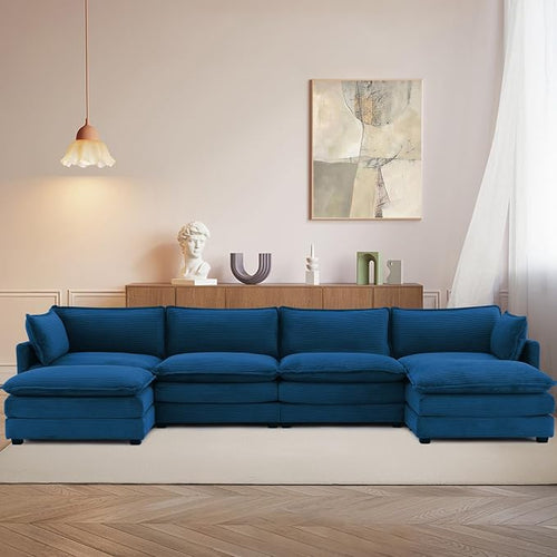 148'' Sectional Modular Cloud Couch, Oversized U Shaped 4 Seat Sofa by ROWHY