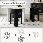 Modern Sherpa Barrel Dining Chair Upholstered Faux Fur Dining Room Chair - Image 3