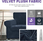 ZNSAYOTX Luxury Velvet Couch Cover 4 Piece Stretch Sofa Covers - Image 3