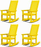 GREENVINES Outdoor Rocking Chairs | Set of 4 | Porch Rocker | HDPE Plastic | by GreenVines
