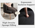 Gray Barrel Chair, Small Round Accent Chair, Comfy Linen Accent Chair - Image 7