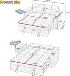 oaaktu 65''Convertible Sleeper Sofa Bed, 3-in-1 Pull Out Couch Bed - Image 2