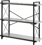 HCHQHS Bookshelf, 3-Tier Industrial Bookcase, Rustic Open Book Shelf, by HCHQHS