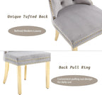 KCC Velvet Dining Chairs Set of 2, Upholstered High-end Tufted Dining Chair - Image 6