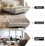 81" Genuine Leather Sofa, Classic 3-Seater Couchs - Image 7