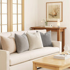 MIULEE Boho Farmhouse Decorative Pillow Covers 18x18 Inch Set of 4 Rustic - Image 3