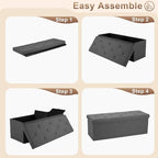 30 inch Storage Ottoman Bench, 30 inch Folding Storage Bench Ottoman, - Image 6