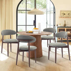COLAMY Wooden Dining Room Chairs Set of 6, Modern Upholstered Fabric Dining - Image 3