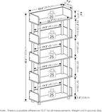 Furinno Turn-N-Tube 5-Tier Toolless Display Rack, French Oak/Black - Image 3