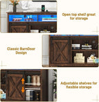 LED Farmhouse TV Stand for 65 inch TVs, Rustic Entertainment Center TV Cabinet - Image 3