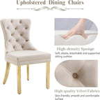 KCC Velvet Dining Chairs Set of 2, Upholstered High-end Tufted Dining Chair - Image 3
