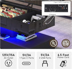 47.2" Large Lift Top Coffee Table, Modern High Glossy LED Coffee Tables - Image 3