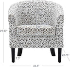 BELLEZE Accent Barrel Chair, Linen Round Chair Club Tub Sofa Corner Chair - Image 3