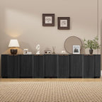 Brafab Buffet Cabinet, Wood Fluted Credenza by Brafab
