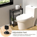 Small Side Table Set of 2 for Small Space, 3-Tier Narrow End Tablewith Magazine - Image 8