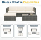 Wisteria Lane 5 Piece Outdoor Patio Furniture Set, All Weather Wicker Rattan - Image 4