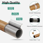 QDWIS Boho Wood Curtain Rods for Windows 48 to 84 inch, Rustic Decorative - Image 5