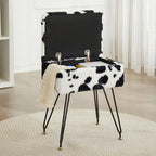 Vanity Stool Chair, Faux Fur Ottoman Foot Stool by Leesingdo