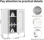 White Metal Storage Cabinet - Image 2