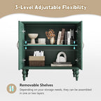 ARTPOWER Accent Cabinet with 2 Doors, Vintage Carved Wood Storage Cabinet - Image 6
