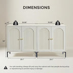 IFBUY Modern Sideboard Buffet Cabinet, 123.5" W Fluted Arched Buffet Cabinet - Image 2