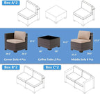 Outdoor Patio Furniture Set, 14 Pieces Outdoor Sectional Furniture Patio Sofa - Image 2