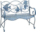 Cape Craftsmen Evergreen Weatherproof Blue Fish Coastal Outdoor Bench | Holds by CapeCraftsmen