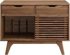 Modway Render Mid-Century Modern Vinyl Record Storage Display Cabinet, 37 Inch - Image 4